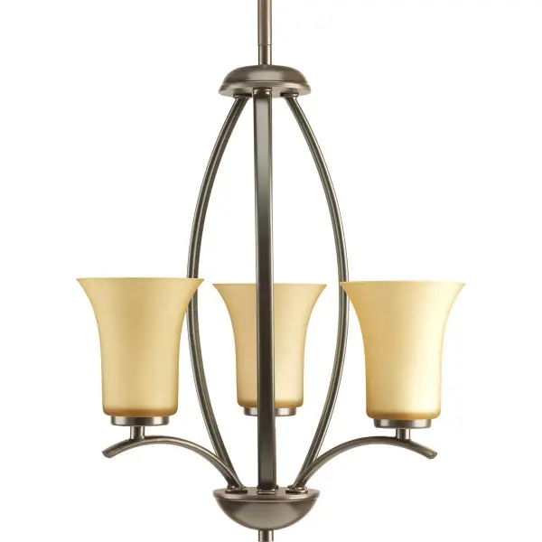 The Joy Collection three-light chandelier combines traditional elegance with transitional styling in a brushed nickel finish. Ideal for foyers and hallways, this fixture provides balanced illumination while serving as a welcoming focal point.