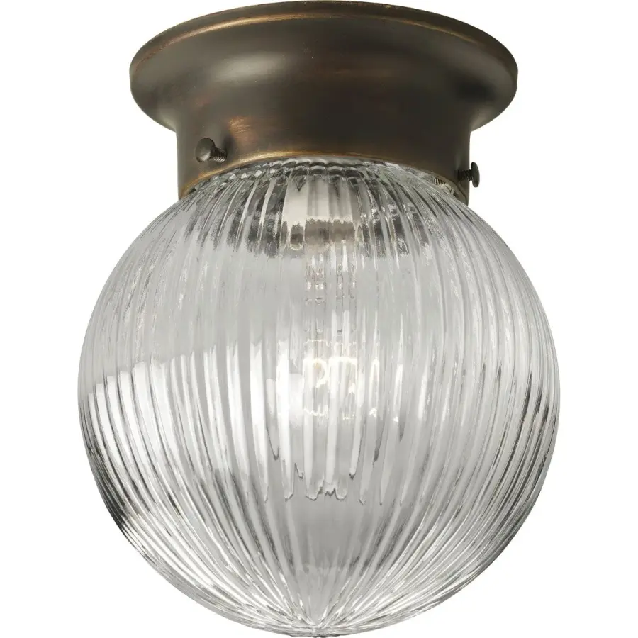 Glass Globe 6-3/8" Close-to-Ceiling Light - Image 3