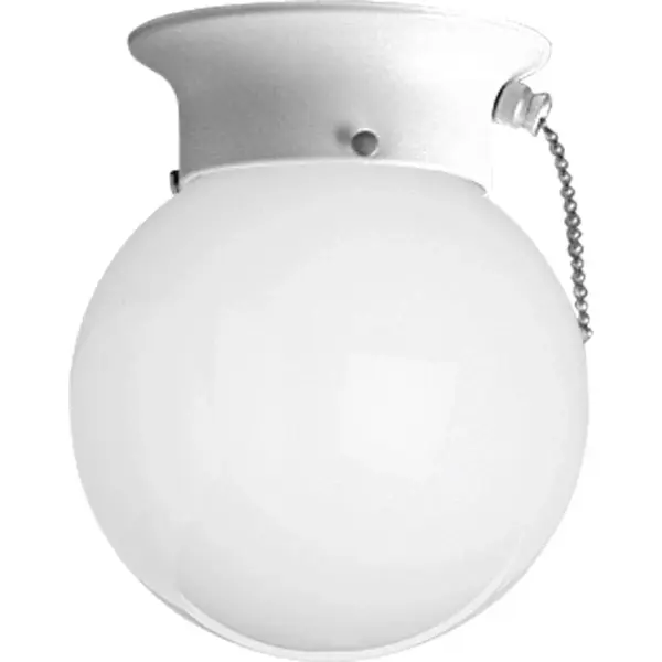 This petite 6-inch flush mount delivers clean, diffused light through its classic opal globe shade. Perfect for hallways, closets, and bathrooms where space is limited but quality lighting matters. - alternate view