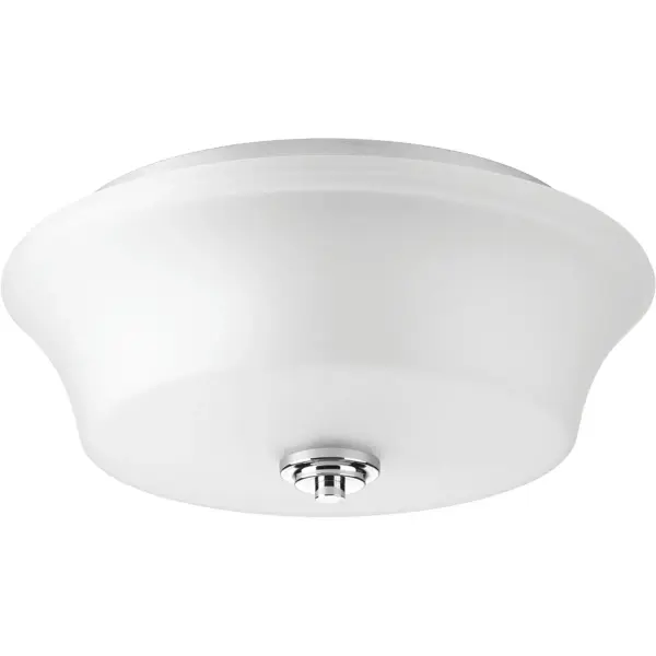The Cascadia flush mount brings coastal elegance to spaces with limited ceiling height. Its 14-inch profile and polished chrome finish offer versatile styling while the two-light design provides ample illumination.