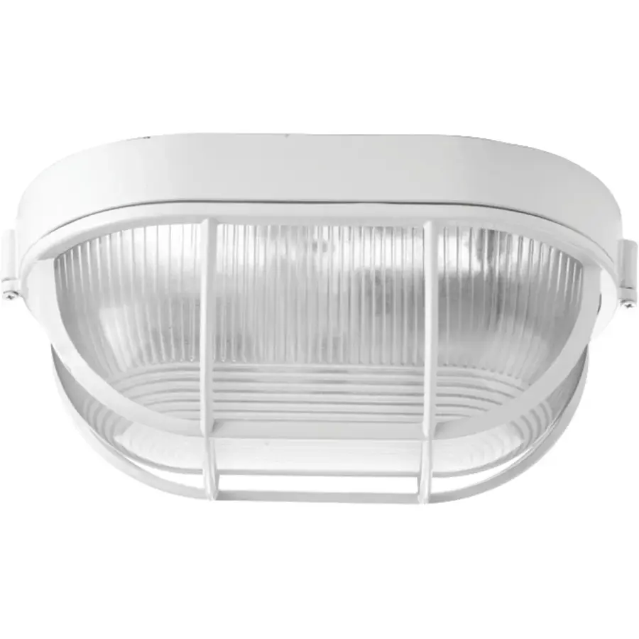 White Bulkhead 6-3/8" Flush Mount Light - Image 2