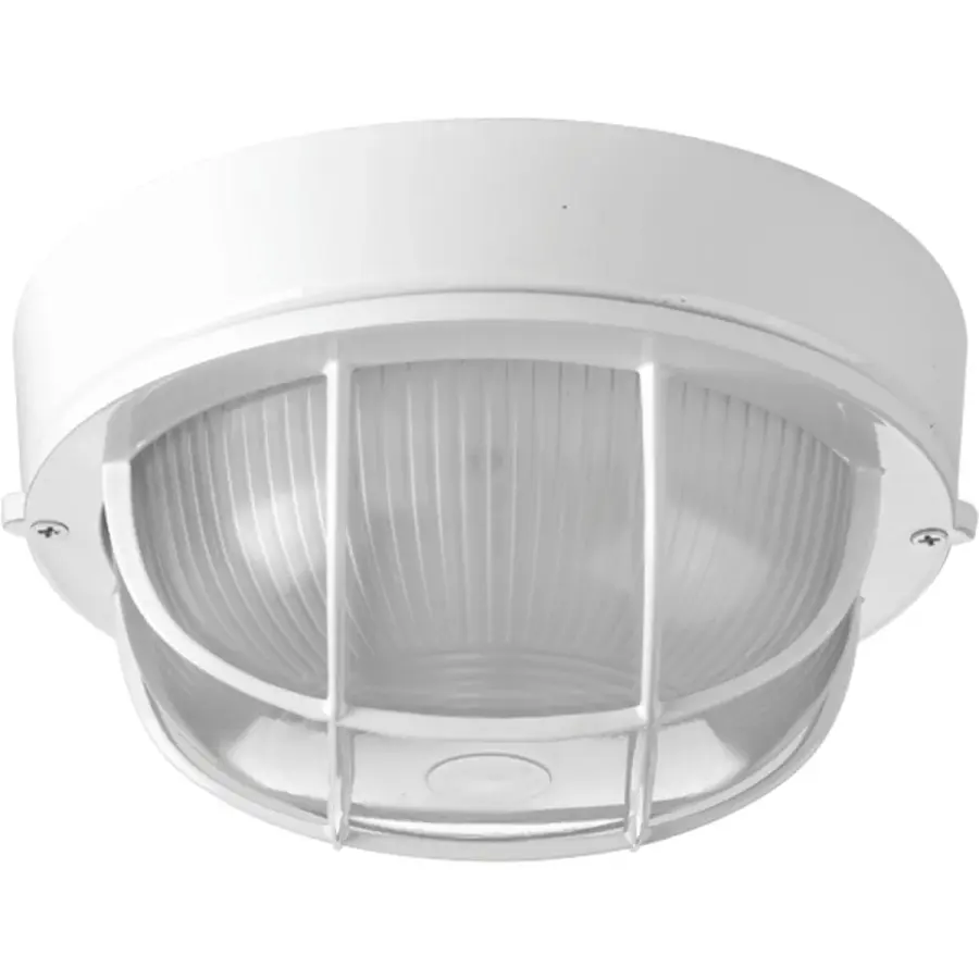 White Bulkhead 7-7/8" Flush Mount Light - Image 2