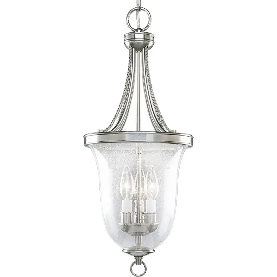 Seeded Glass Three-Light Foyer Pendant - Image 1