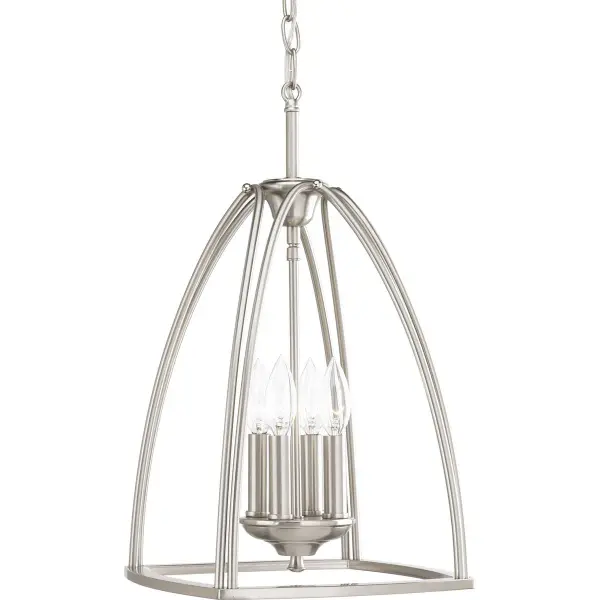 The Tally Collection brings farmhouse charm with a transitional edge. Four lights provide ample illumination for foyers and dining areas, while the brushed nickel finish adds contemporary sophistication.