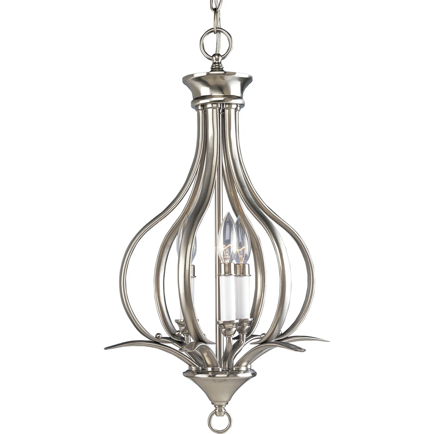 Trinity Three Light Foyer Pendant in Brushed Nickel