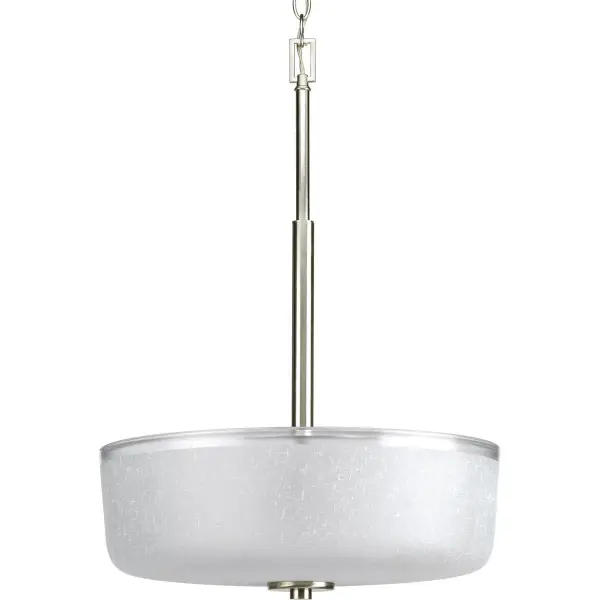 Modern Three-Light Foyer Pendant with Brushed Nickel Finish - Image 1