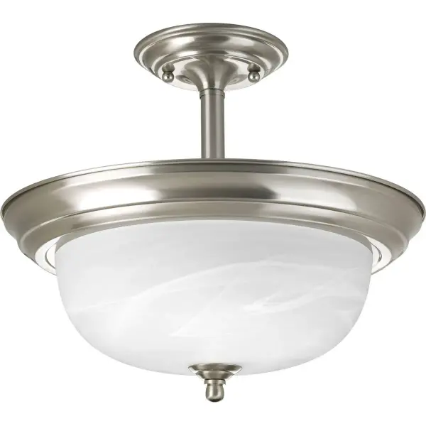 Two-Light Dome Glass Semi-Flush Convertible - Image 1
