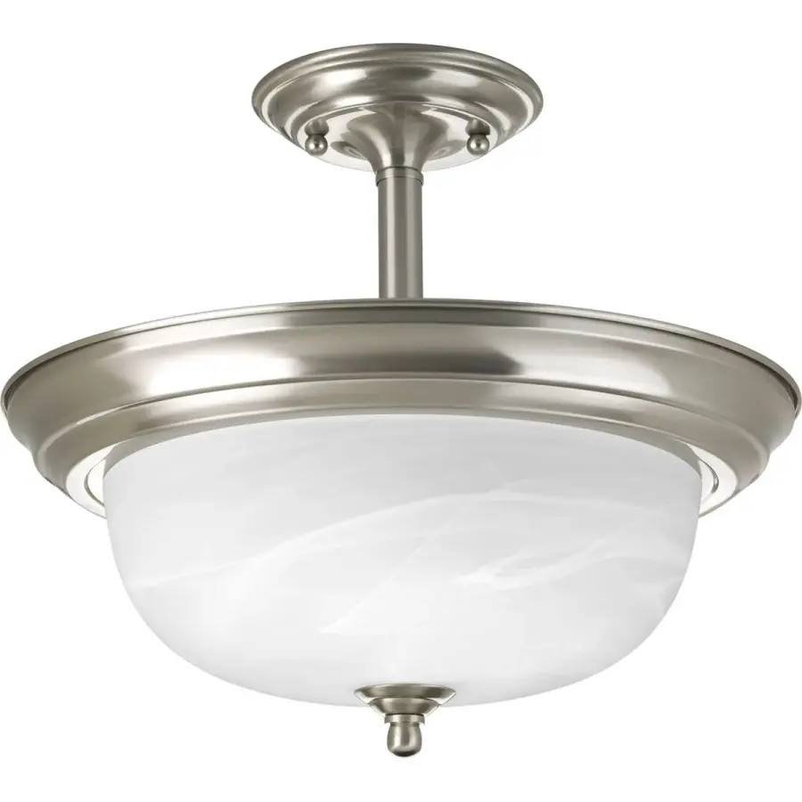 Two-Light Dome Glass Semi-Flush Convertible - Image 1
