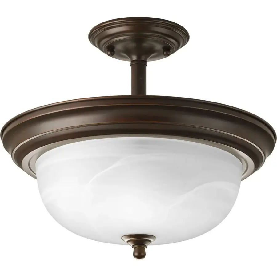 Two-Light Dome Glass Semi-Flush Convertible - Image 2