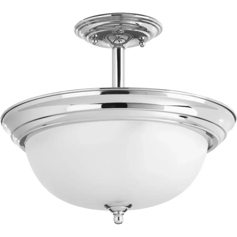 Two-Light Dome Glass Semi-Flush Convertible - Image 3