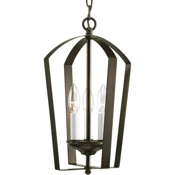The Gather Collection pendant combines traditional elegance with versatile styling. Three lights provide ample illumination for foyers and dining areas, while the brushed nickel finish complements various decor styles. - alternate view
