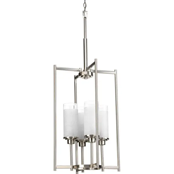 Modern Four-Light Foyer Pendant with Brushed Nickel Finish - Image 2