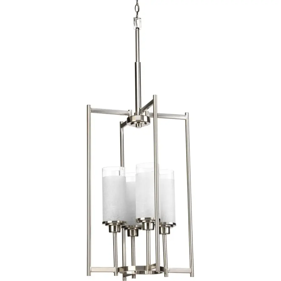 Modern Four-Light Foyer Pendant with Brushed Nickel Finish - Image 2
