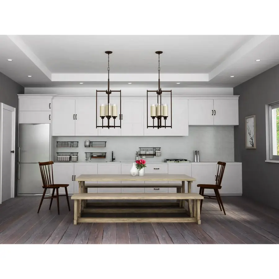 Modern Four-Light Foyer Pendant with Brushed Nickel Finish - Image 3