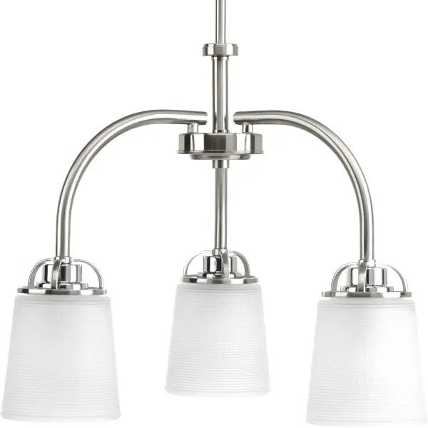 West Village Three-Light Etched Prismatic Glass Chandelier - Image 1