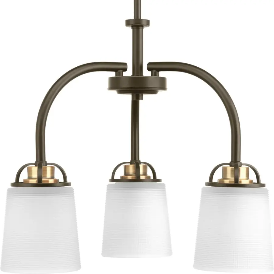 West Village Three-Light Etched Prismatic Glass Chandelier - Image 2