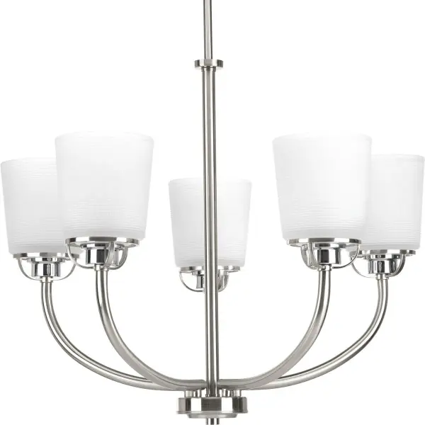 West Village Five-Light Etched Prismatic Glass Chandelier - Image 1