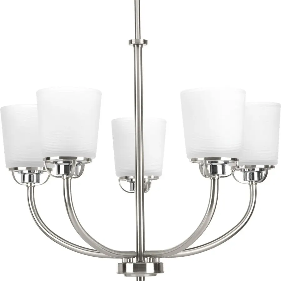 West Village Five-Light Etched Prismatic Glass Chandelier - Image 1