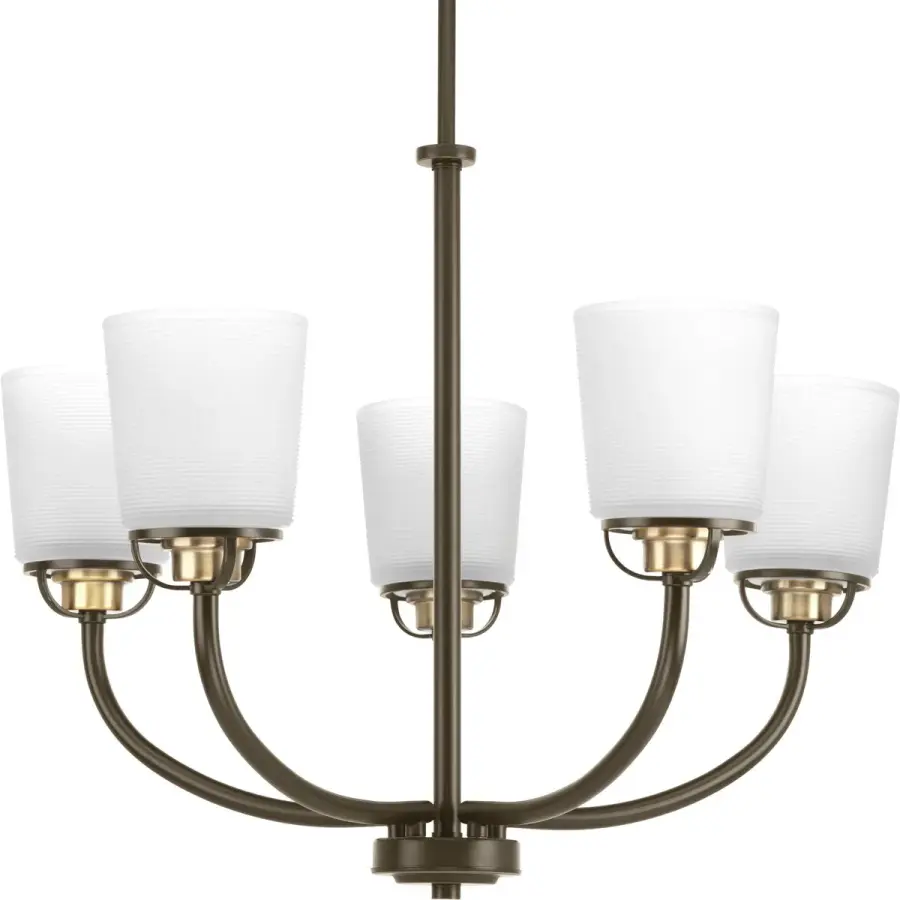 West Village Five-Light Etched Prismatic Glass Chandelier - Image 2
