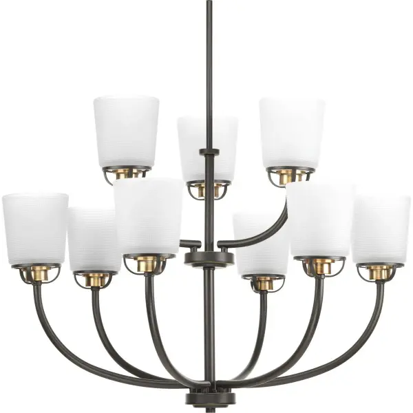 West Village Nine-Light Etched Prismatic Glass Chandelier - Image 1