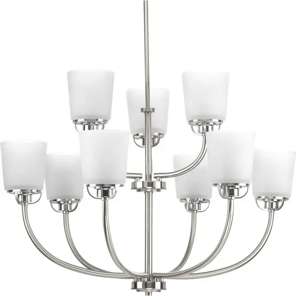 West Village Nine-Light Etched Prismatic Glass Chandelier - Image 2