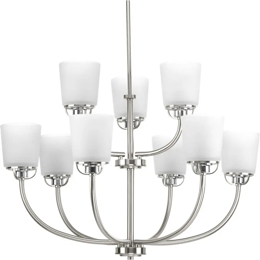 West Village Nine-Light Etched Prismatic Glass Chandelier - Image 2