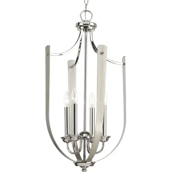The Noma Collection brings sophisticated transitional style to your entryway with four lights providing ample illumination. The polished nickel finish adds refined elegance while the open frame design creates visual interest.