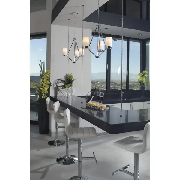 Classic Mid-Century Design with Timeless Chrome and Etched Glass - Image 5