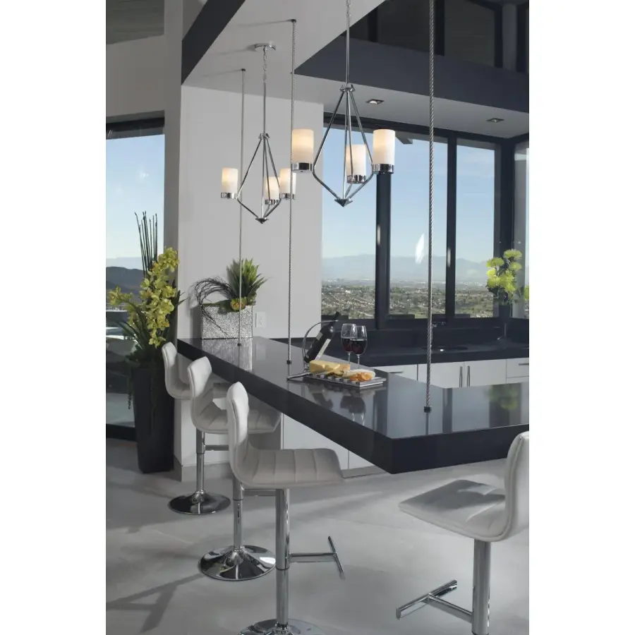 Classic Mid-Century Design with Timeless Chrome and Etched Glass - Image 5