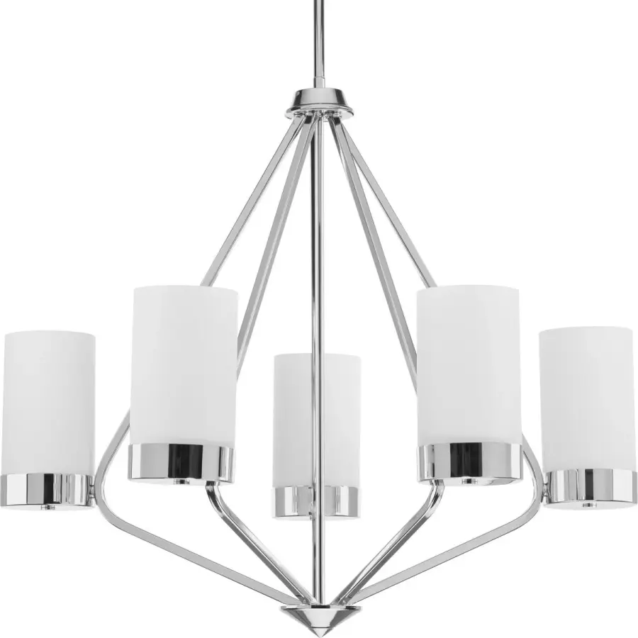 Elevate Five-Light Etched White Glass Chandelier - Image 1