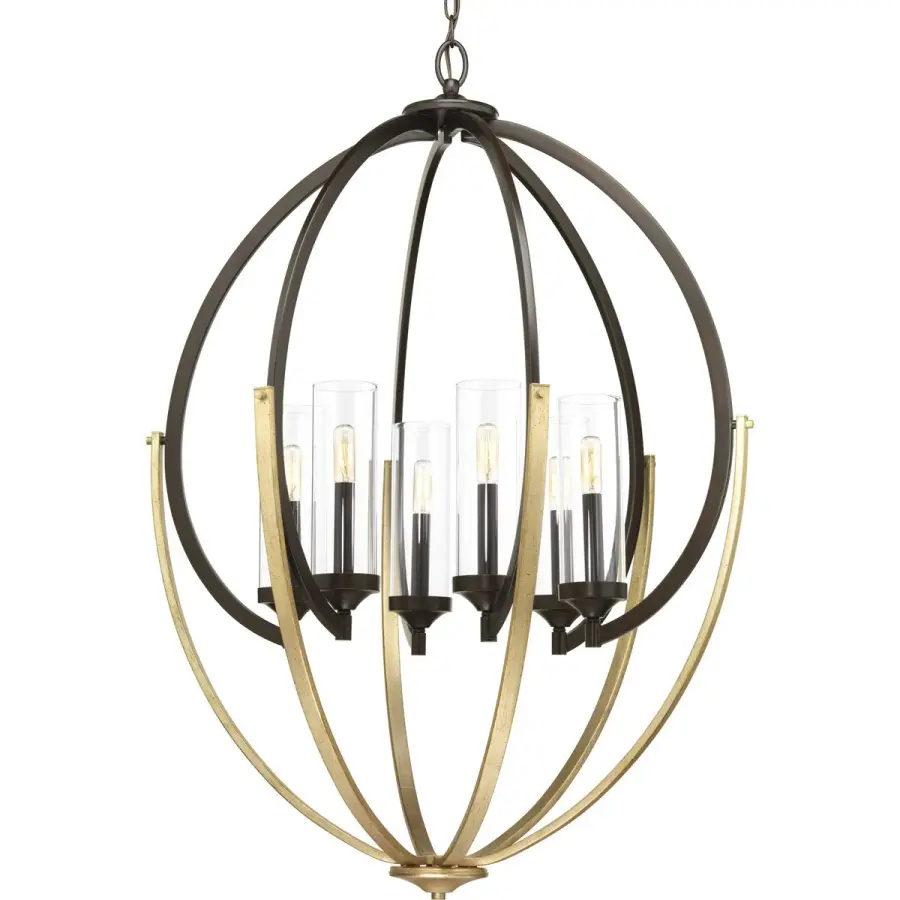 Evoke Six-Light Clear Glass Chandelier - Image 1
