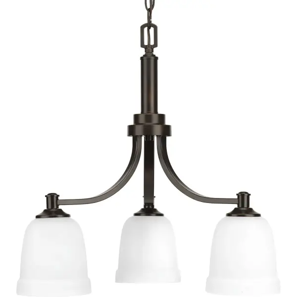 Topsail Three-Light Etched Parchment Glass Chandelier
