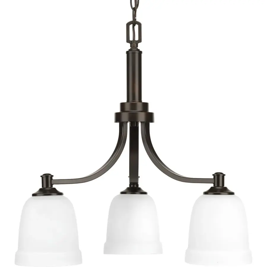 Topsail Three-Light Etched Parchment Glass Chandelier