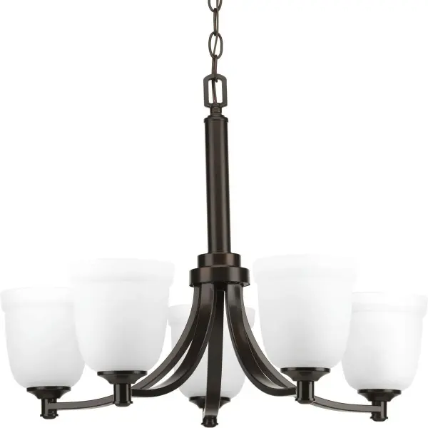 Topsail Five-Light Etched Parchment Glass Chandelier