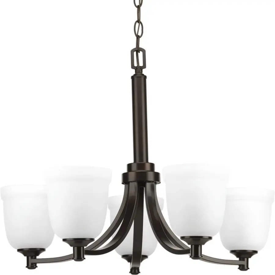 Topsail Five-Light Etched Parchment Glass Chandelier