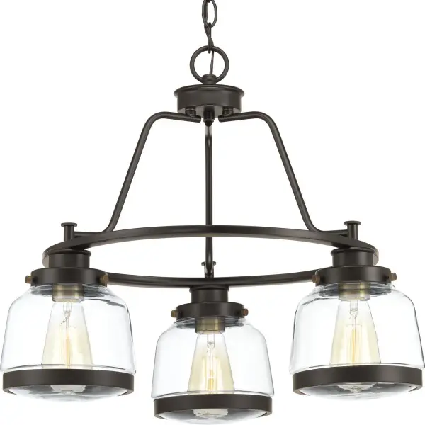 Judson Three-Light Clear Glass Chandelier