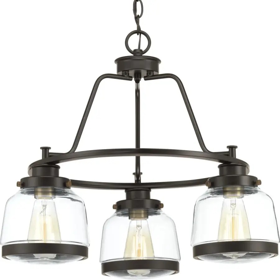 Judson Three-Light Clear Glass Chandelier
