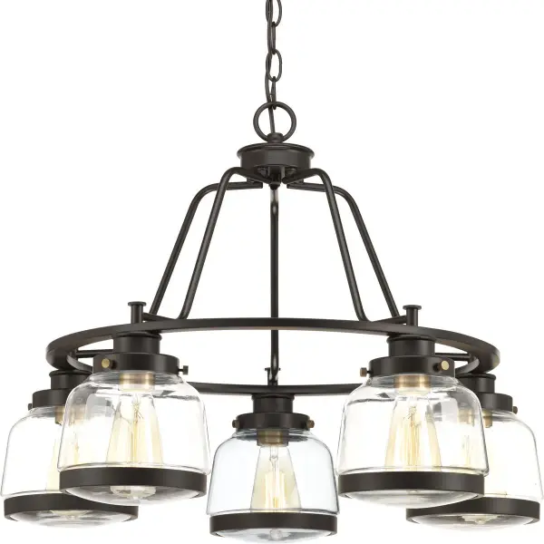 Judson Five-Light Clear Glass Chandelier - Image 1
