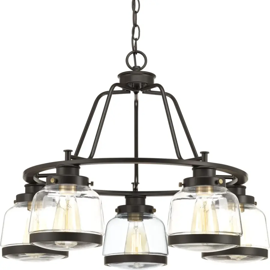 Judson Five-Light Clear Glass Chandelier - Image 1