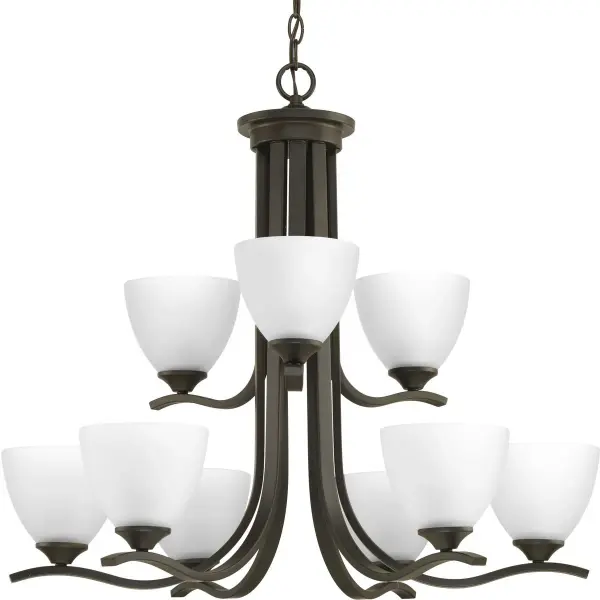 Laird Nine-Light Etched Glass Chandelier - Image 1