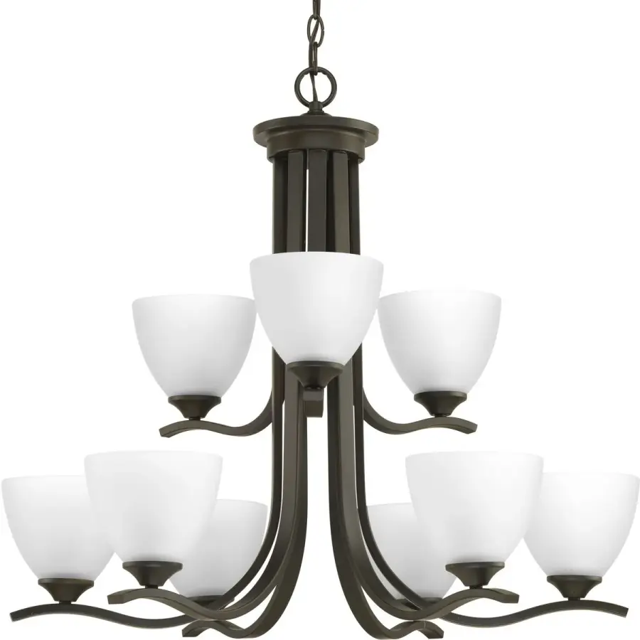 Laird Nine-Light Etched Glass Chandelier - Image 1