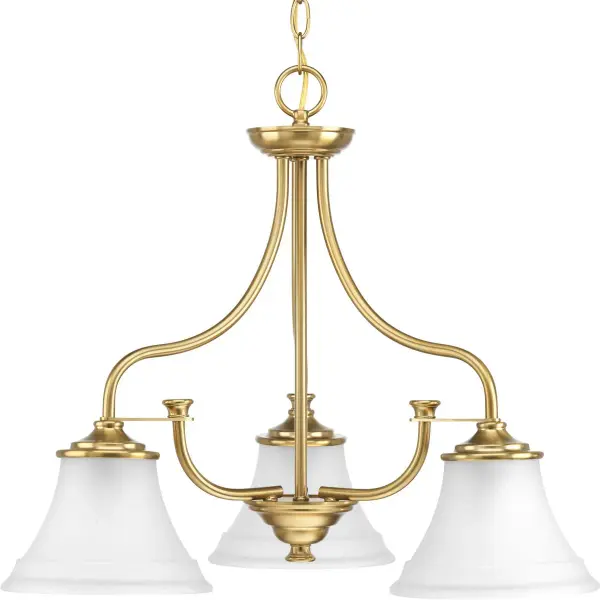 The Tinsley chandelier brings transitional elegance to intimate dining spaces with its brushed bronze finish and three-light configuration. JA8-compliant for California energy standards, this fixture balances traditional warmth with contemporary simplicity.