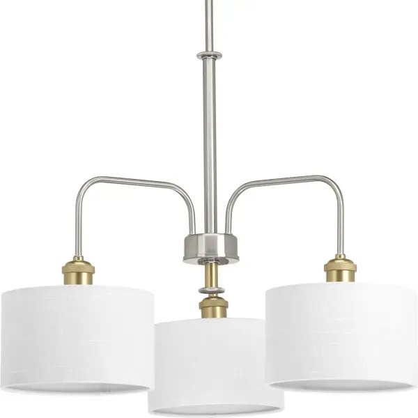 The Cordin three-light chandelier brings farmhouse charm to intimate dining spaces and breakfast nooks. Its brushed nickel finish offers versatility while the compact size makes it perfect for smaller rooms without sacrificing style.