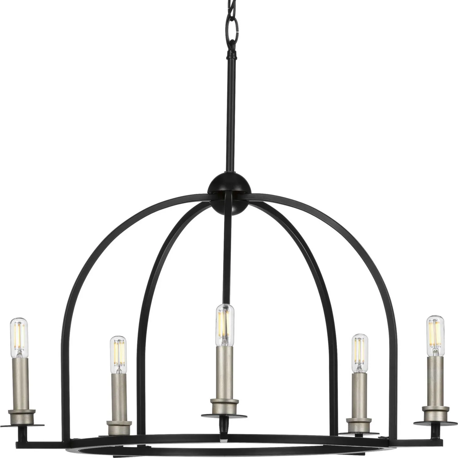 Seneca Five Light Chandelier in Matte Black