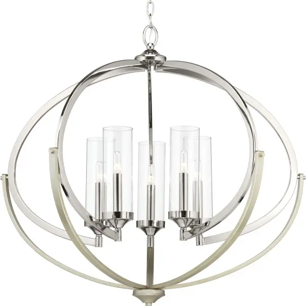 Evoke Five-Light Clear Glass Chandelier - Image 1