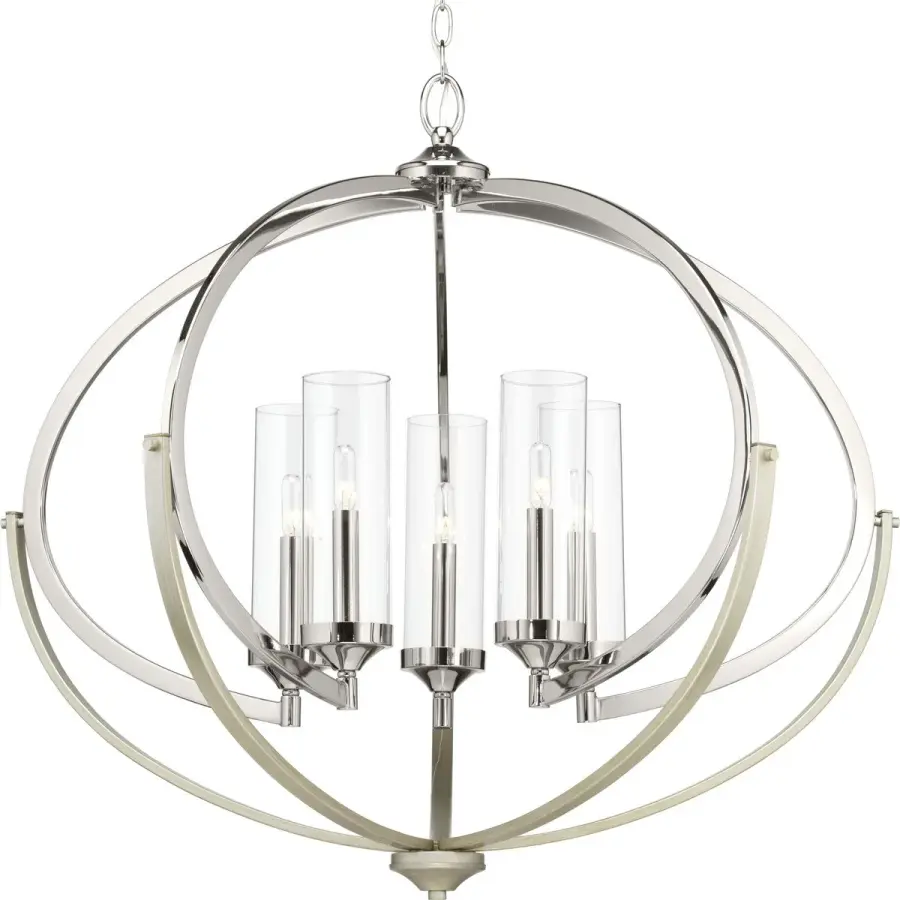 Evoke Five-Light Clear Glass Chandelier - Image 1