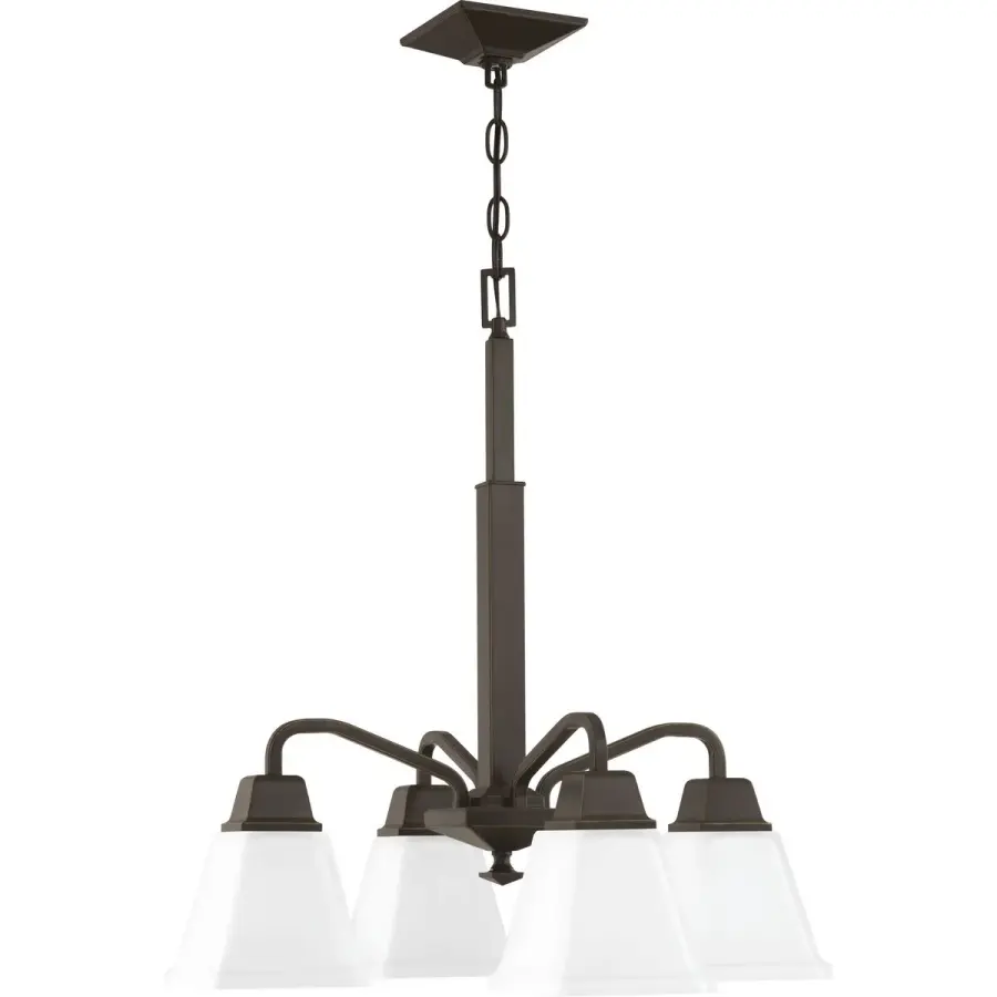 Clifton Heights Four-Light Etched Glass Chandelier - Image 1