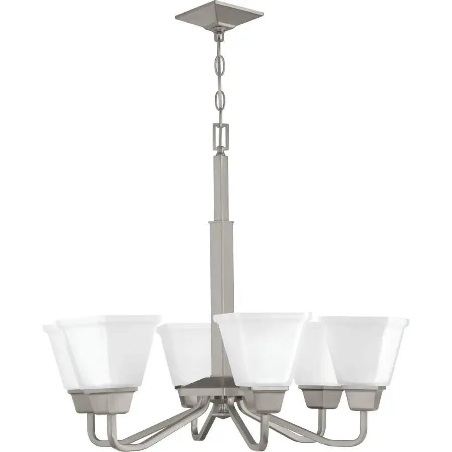 Clifton Heights Six-Light Etched Glass Chandelier - Image 1