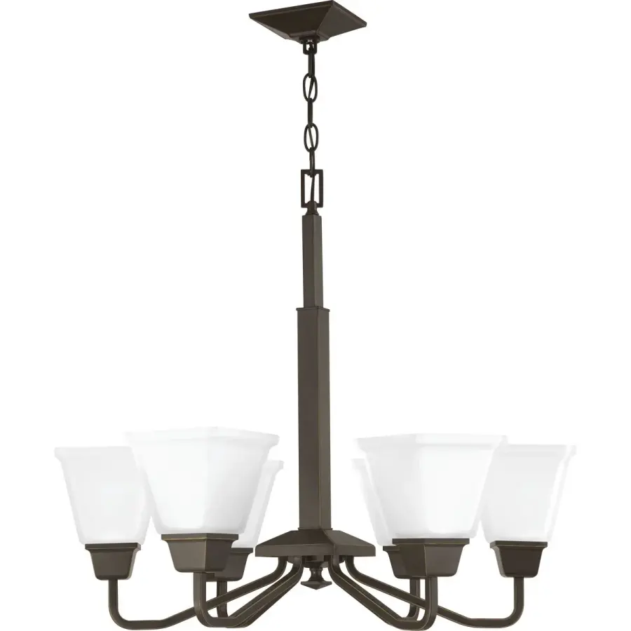 Clifton Heights Six-Light Etched Glass Chandelier - Image 2