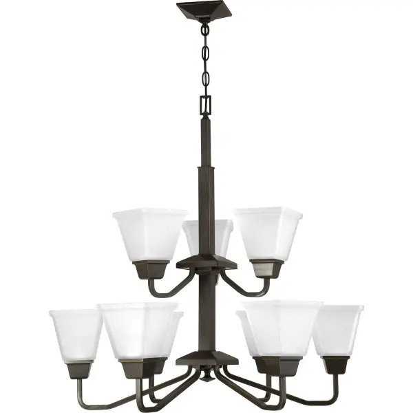 Clifton Heights Nine-Light Etched Glass Chandelier